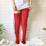 Winter Thick Knit Thigh High Socks Long Stockings Boot Knitted Socks Overknee Long Boot Lengthened Bunching Socks