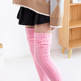 Winter Thick Knit Thigh High Socks Long Stockings Boot Knitted Socks Overknee Long Boot Lengthened Bunching Socks