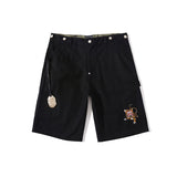 Shark Print Shorts Shark Head Embroidery Tiger Head Tooling Shorts Men'S Casual Pants