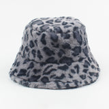 Leopard Fur Hat Leopard Hat Female Autumn Winter Retro Bucket Hat