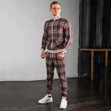 Men Tracksuit Men 'S Autumn Winter Plaid Plaid Men 'S Suit