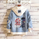 Comic Denim Jacket Men's and Women's Denim Hoodie Coat