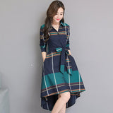 Plaid Fashion Irregular Midi Dress
