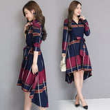 Plaid Fashion Irregular Midi Dress