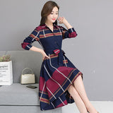 Plaid Fashion Irregular Midi Dress