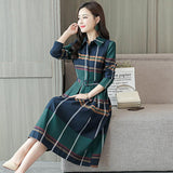 Long Sleeve Plaid Shirt Dress