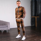 Men Tracksuit Men 'S Autumn Winter Plaid Plaid Men 'S Suit