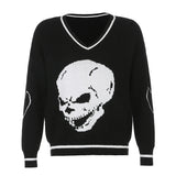 Preppy Aesthetic Sweater Heart V-neck Loose Fashion Knitwear