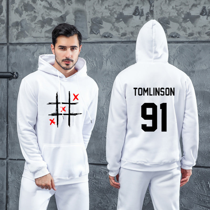 Men 'S Graphic Hoodie Men 'S Rock Sweater Louis Tomlinson 91 One-Way Combination One Direction 1D