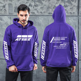 Men Graphic Hoodie Men's Group Ateez Hooded Sweater Loose Hooded Printed Hood Sweater