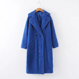 90S Outfits Autumn and Winter Loose Thickened Long Section Large Lapel Lambswool Coat Coat