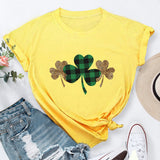 Saint Patrick's Day Clothing Clover Printed round Neck Short Sleeve T-shirt
