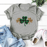 Saint Patrick's Day Clothing Clover Printed round Neck Short Sleeve T-shirt