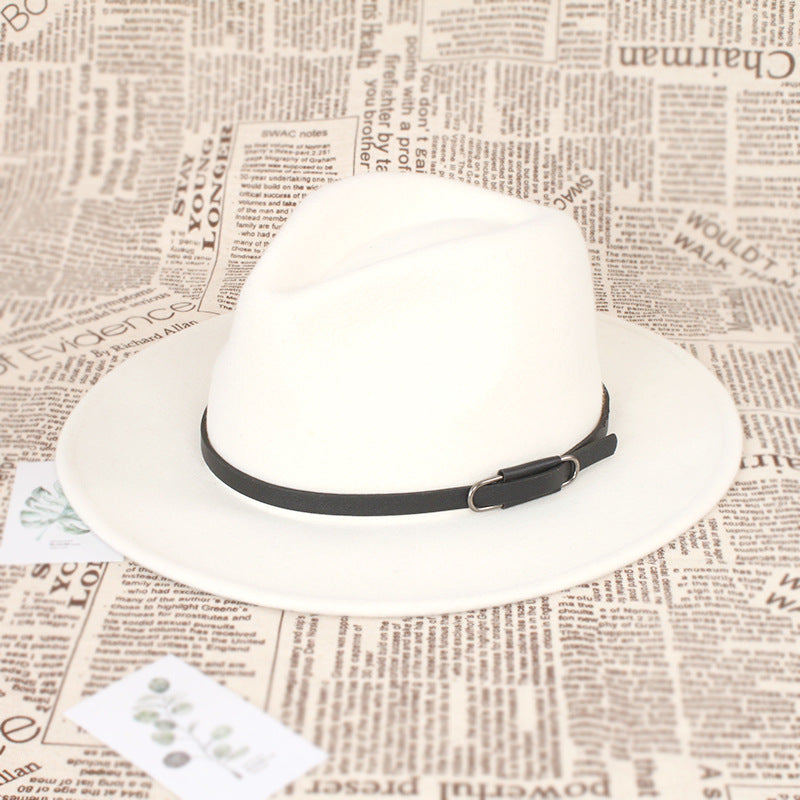 Fedora Golf Hats Wool Cap Women Autumn and Winter Warm Vintage Top Hat Women