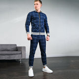 Men Tracksuit Men 'S Autumn Winter Plaid Plaid Men 'S Suit
