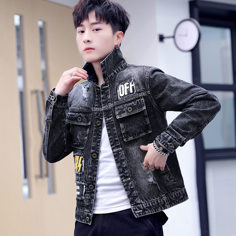 Men Denim Jacket Men Spring and Autumn Jacket Casual Top Clothes
