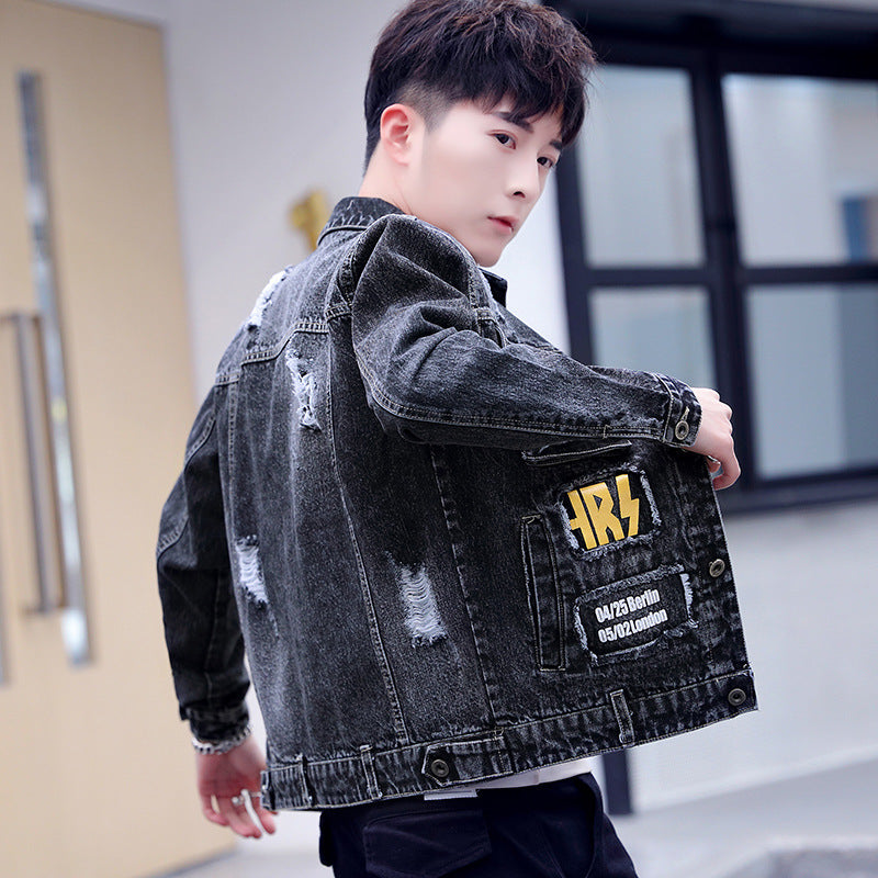 Men Denim Jacket Men Spring and Autumn Jacket Casual Top Clothes