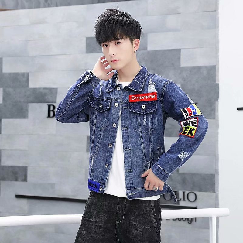 Men Denim Jacket Men's Spring and Autumn Fashion Casual