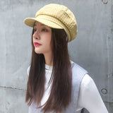 Check Beret Hat Vintage Spring Leisure Hat