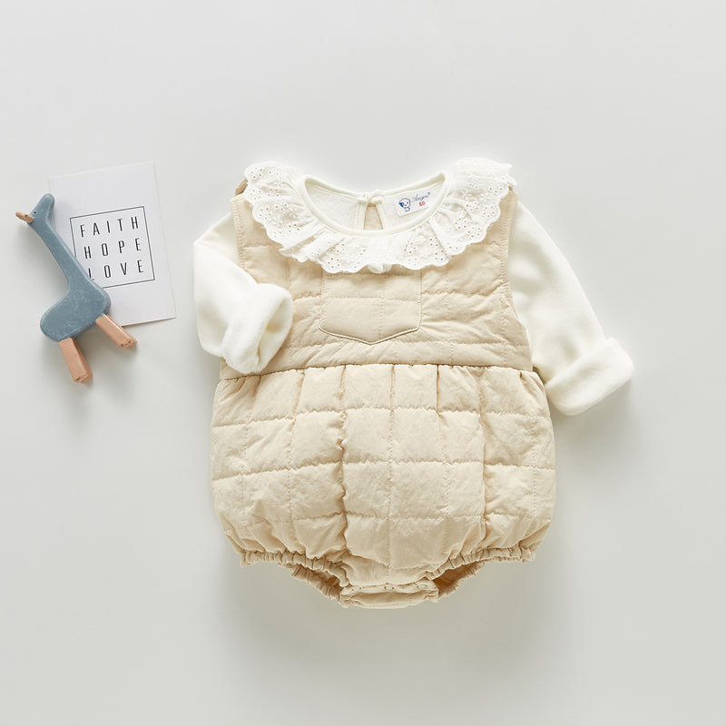 Winter Rompers Winter Baby Jumpsuit Thickened Warm Onesie Waterproof Vest Top Romper