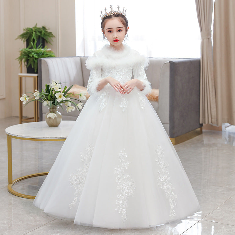 Princess Charlotte Flower Girl Dress Wedding White Birthday Children's Wedding Dress