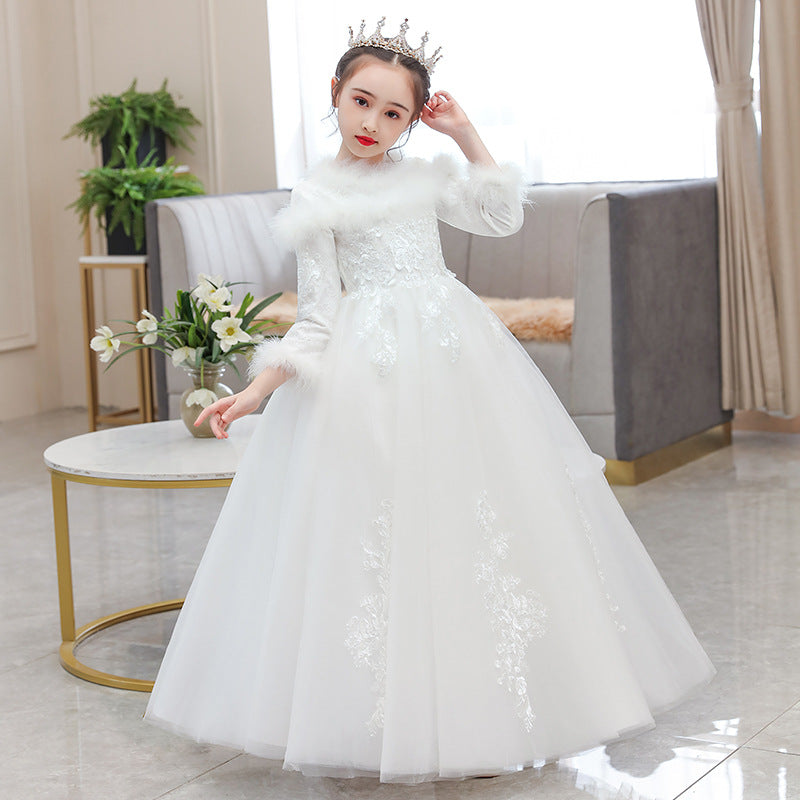 Princess Charlotte Flower Girl Dress Wedding White Birthday Children's Wedding Dress