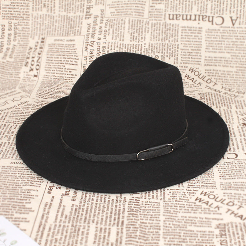 Fedora Golf Hats Wool Cap Women Autumn and Winter Warm Vintage Top Hat Women