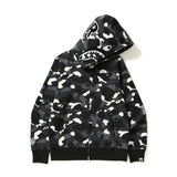 Shark Print Hoodie Men And Women Plus Size Loose Hoodie Coat