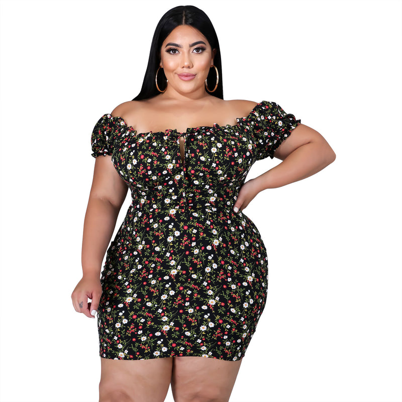 Nina Parker plus Size Dresses Elegant Sexy off-Shoulder and Black plus Size Dress