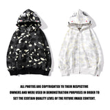 Shark Print Hoodie Men'S And Women'S Luminous Spot Camouflage Sweater