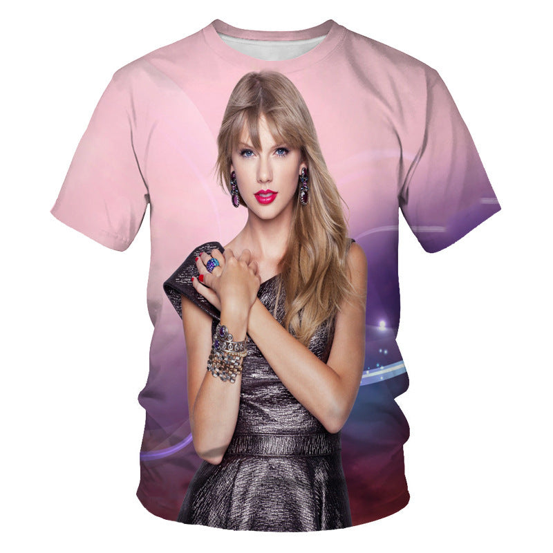 Taylor Swift Merch Men's T-shirt 3D Digital Printing Short Sleeve