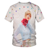 Taylor Swift Merch Men's T-shirt 3D Digital Printing Short Sleeve