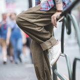 Mens Corduroy Pants Marden Tooling Vintage Corduroy Trousers Amekaji Oversize Autumn Leisure Straight-Leg Pants