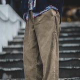 Mens Corduroy Pants Marden Tooling Vintage Corduroy Trousers Amekaji Oversize Autumn Leisure Straight-Leg Pants