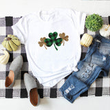 Saint Patrick's Day Clothing Clover Printed round Neck Short Sleeve T-shirt