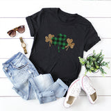 Saint Patrick's Day Clothing Clover Printed round Neck Short Sleeve T-shirt