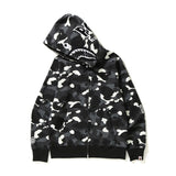 Shark Print Hoodie Men And Women Plus Size Loose Hoodie Coat