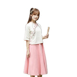 Chinese Traditional Dress Jacket and Dress Ancient Costume Fresh and Elegant Daily Suit
