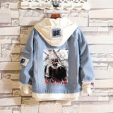 Comic Denim Jacket Men's and Women's Denim Hoodie Coat