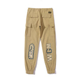 Shark Print Pant Men'S Shark Head Printed Ankle-Tied Overalls Trousers
