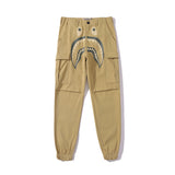 Shark Print Pant Men'S Shark Head Printed Ankle-Tied Overalls Trousers