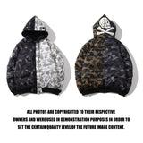 WGM Dressing Skull Camouflage Zipper Hooded Men's Cotton-Padded Coat