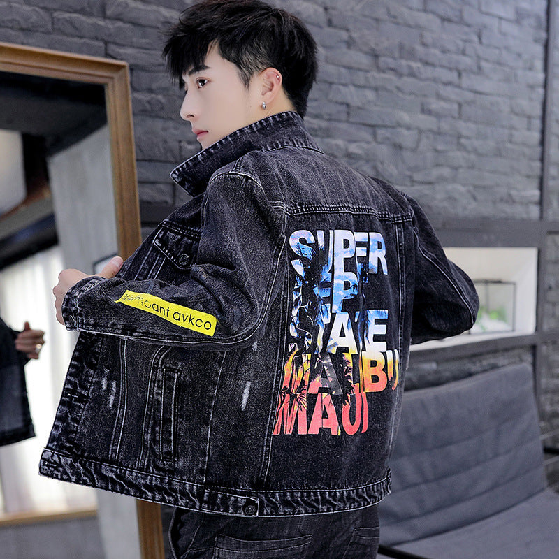 Men Denim Jacket Men's Spring and Autumn Jacket Coat Fashion