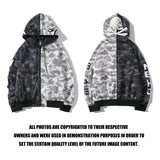 Shark Print Hoodie Multicolor Jacket Coat For Men And Women