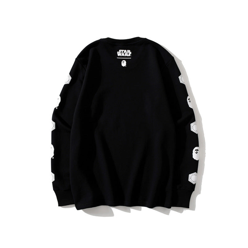 Shark Print Sweatshirts Ape Head And Star Wars White Warrior Loose Casual Couple Pullover Sweatshirt