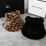 Leopard Fur Hat Fall/Winter Warm Fisherman Hat