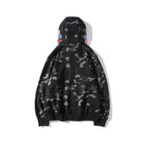 Shark Print Hoodie Men'S Clothing Youth Fashion Brand Camouflage Shark Print