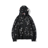 Shark Print Hoodie Men'S Clothing Youth Fashion Brand Camouflage Shark Print