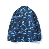 Shark Print Jacket Spring And Autumn Men'S Fashion Fashion Brand Camouflage Workwear Wind Coat Coat
