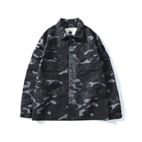Shark Print Jacket Spring And Autumn Men'S Fashion Fashion Brand Camouflage Workwear Wind Coat Coat